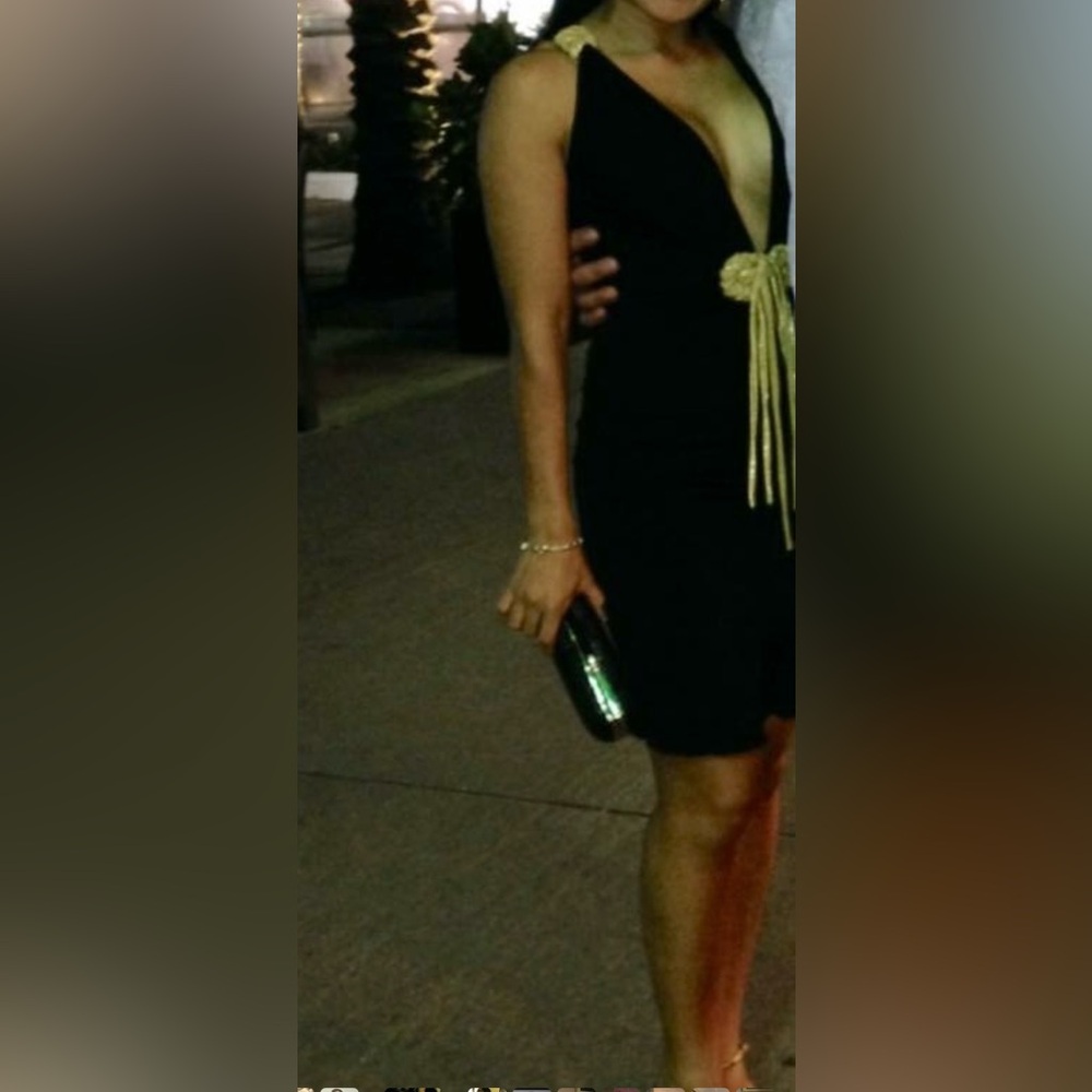 Elegant Black and Gold Women's Dress